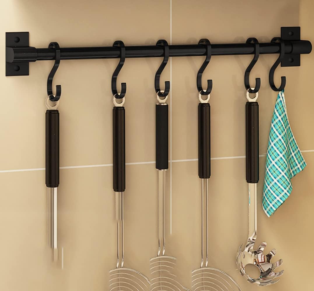 Extra Starke Klebe-garderobenhaken, Kein Bohren Erforderlich, Set Mit 6 Schwarzen Haken Zum Anbringen An Der Wand Oder Hinter Der Tür, Zum Aufhängen Von Mänteln, Handtüchern Und Utensilien In Küche Un