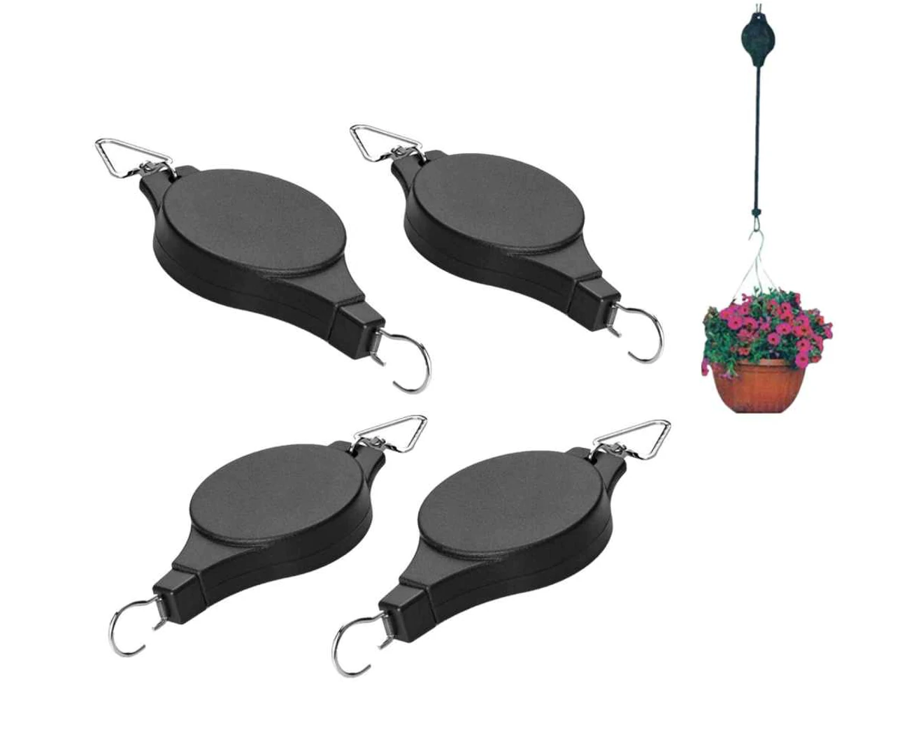 Einziehbare Haken Für Hängeblumenampeln, Pflanzenstützen, 4er-set