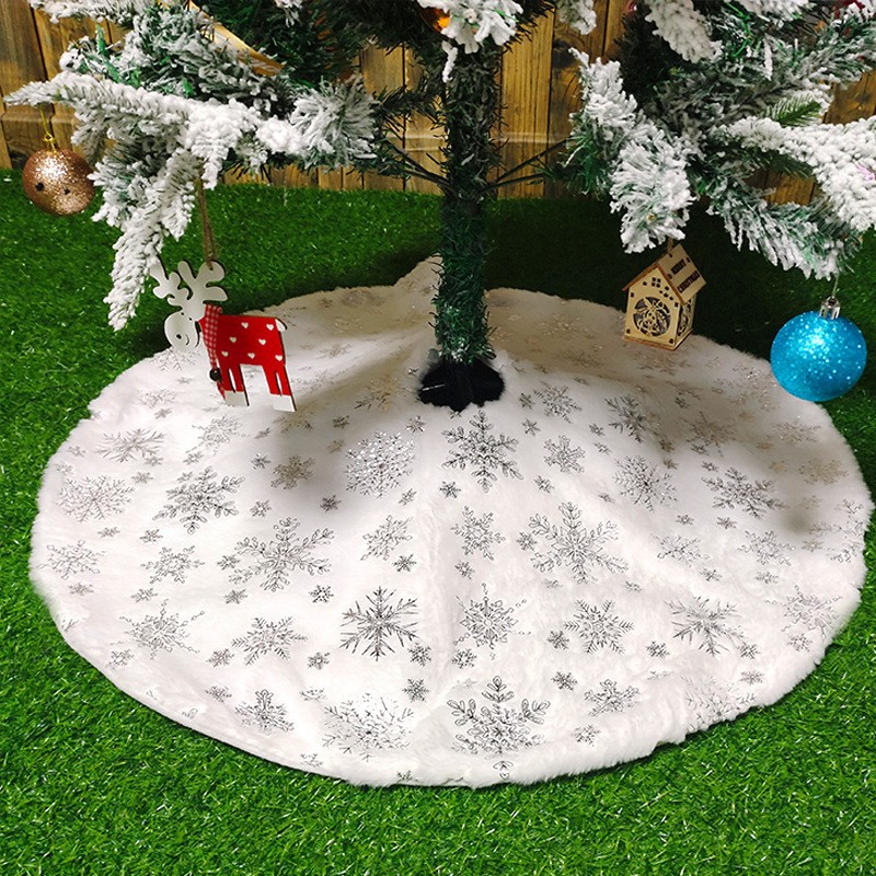Weihnachtsbaumdecke 120 Cm, Weihnachtsbaumkissen, Große Silberne Schneeflocke, Baumunterseite, Weihnachtsdekoration (silber, 120 Cm)