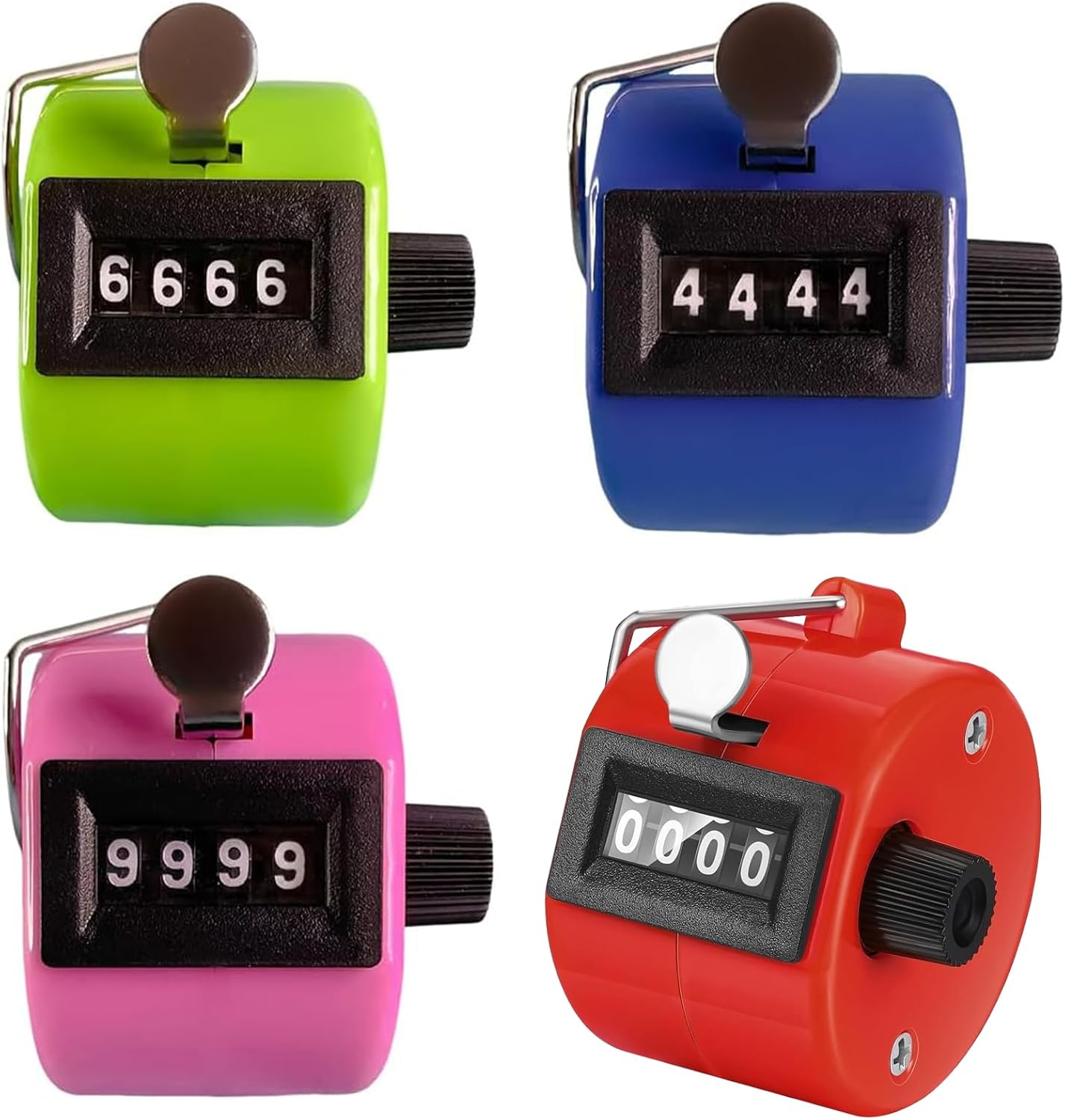 4-teiliger Mechanischer Klickzähler, Digitaler Handzähler Bis 9999, Für Manuelles Zählen