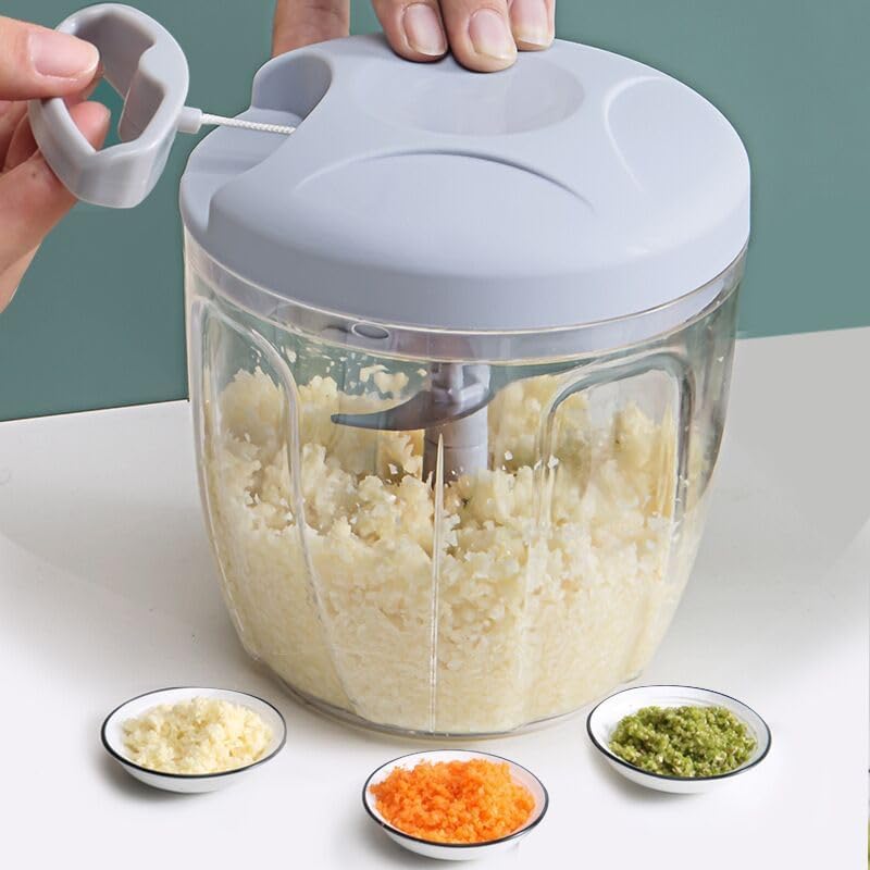 900 Ml Multifunktions-zerkleinerer – Mini-zerkleinerer Mit Zugseil Für Gemüse, Zwiebeln, Knoblauch Und Kräuter – Gemüseschneider Und Gewürzmühle – Grün