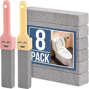 8-teiliges Set – Bimsstein-reinigungsbürste – Wasserlinienreiniger – Entfernt Kalk – Ohne Aggressive Chemikalien – Umweltfreundlich – Badreinigung – Lila1 + Rosa1 + Bimsstein6
