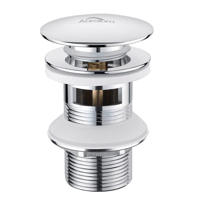 Auralum Universal-ablaufgarnitur Aus Chrom Mit Klicksystem Und Automatischem Überlauf Für Waschbecken, Badewanne Und Badezimmer