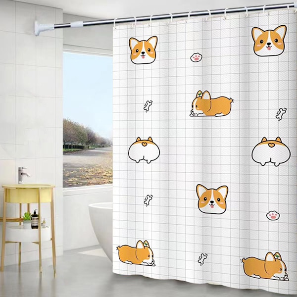 Wasserdichter Duschvorhang Aus Polyester Für Badezimmer 120x180 Cm E---4348