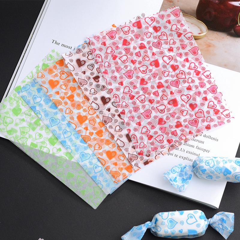 500 Pergamentpapiertüten 12,5 X 9 Cm Für Süßigkeiten, Nougat, Pralinen – Mehrfarbige Lebensmittelverpackung Mit Punkt-, Wellen- Und Herzmuster Für Buffets, Kekse, Hochzeiten, Geburtstage