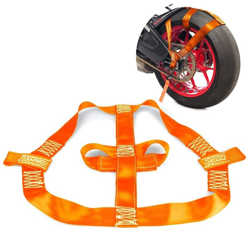 Universeller Motorrad-hinterrad-spanngurt, Autotransport-spanngurt, Elektrofahrzeug-spanngurt, Sicherungsgurte (orange)