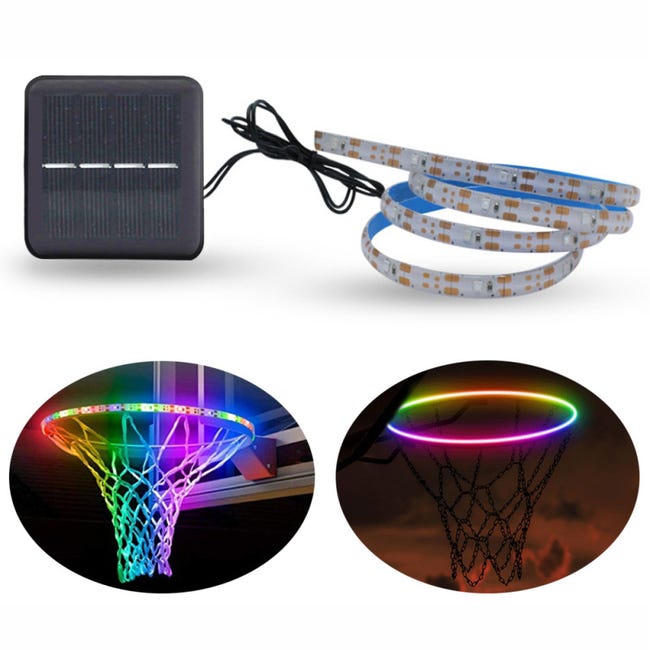 Solarbetriebene Led-basketballkorbleuchte Mit Fernbedienung, Ip65 Wasserdicht, Rgb-beleuchtung, Ideal Für Das Training Im Freien