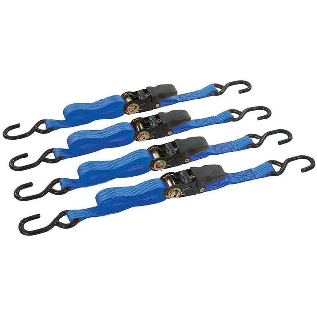 Zurrgurte Mit Ratschenspanner, S-haken Und Gummigriff, 4 M X 25 Mm – Bruchlast 350 Kg, Bruchlast 700 Kg