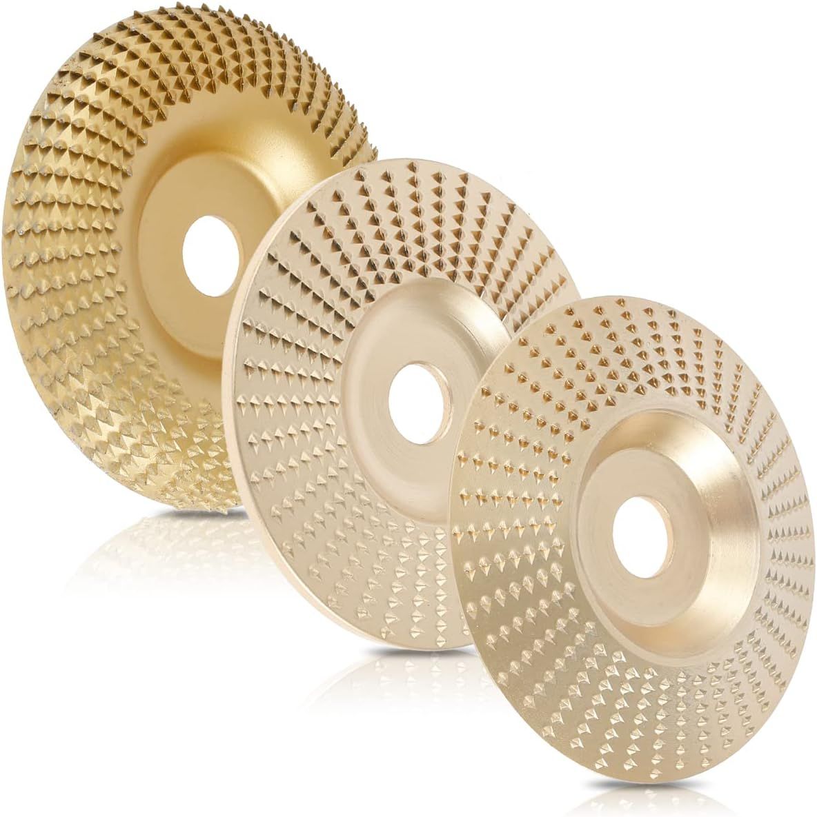 3-teiliges Set Aus 100-mm-holzbearbeitungsscheiben Aus Kohlenstoffstahl, Zubehör Für Winkelschleifer, Zum Schneiden Und Schleifen, Goldfarben