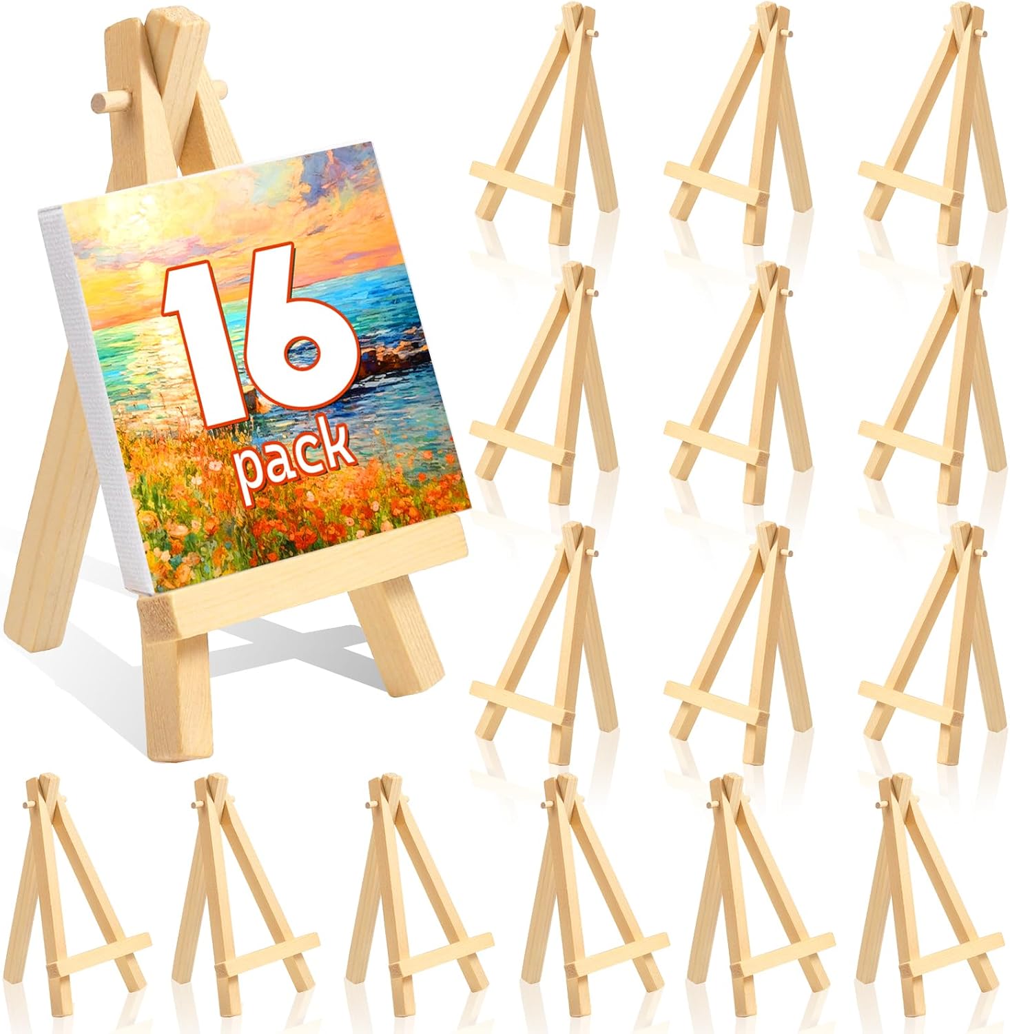 16-teiliges Set – Malerstaffeleien – 8 X 15 Cm – Multifunktionales Mini-holzstativ – Tischständer Für Fotos, Kinderzeichnungen Und Smartphones – Dekoratives Und Praktisches Accessoire