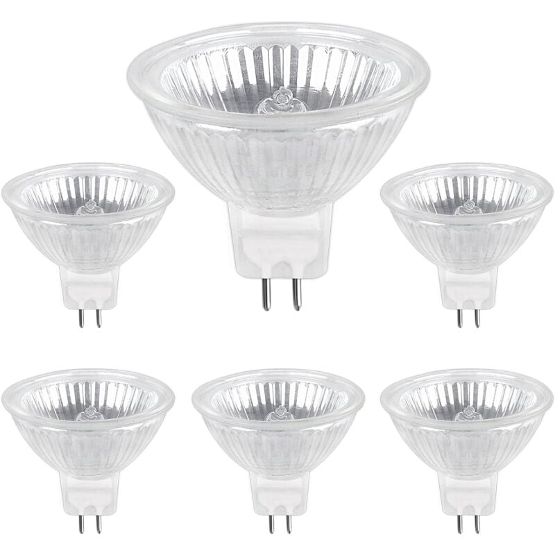 6er-pack Gu5.3 50w 220v Halogenlampen, Mr16-sockel, 680lm Warmweißes Licht 2700k, Dimmbar Für Strahler