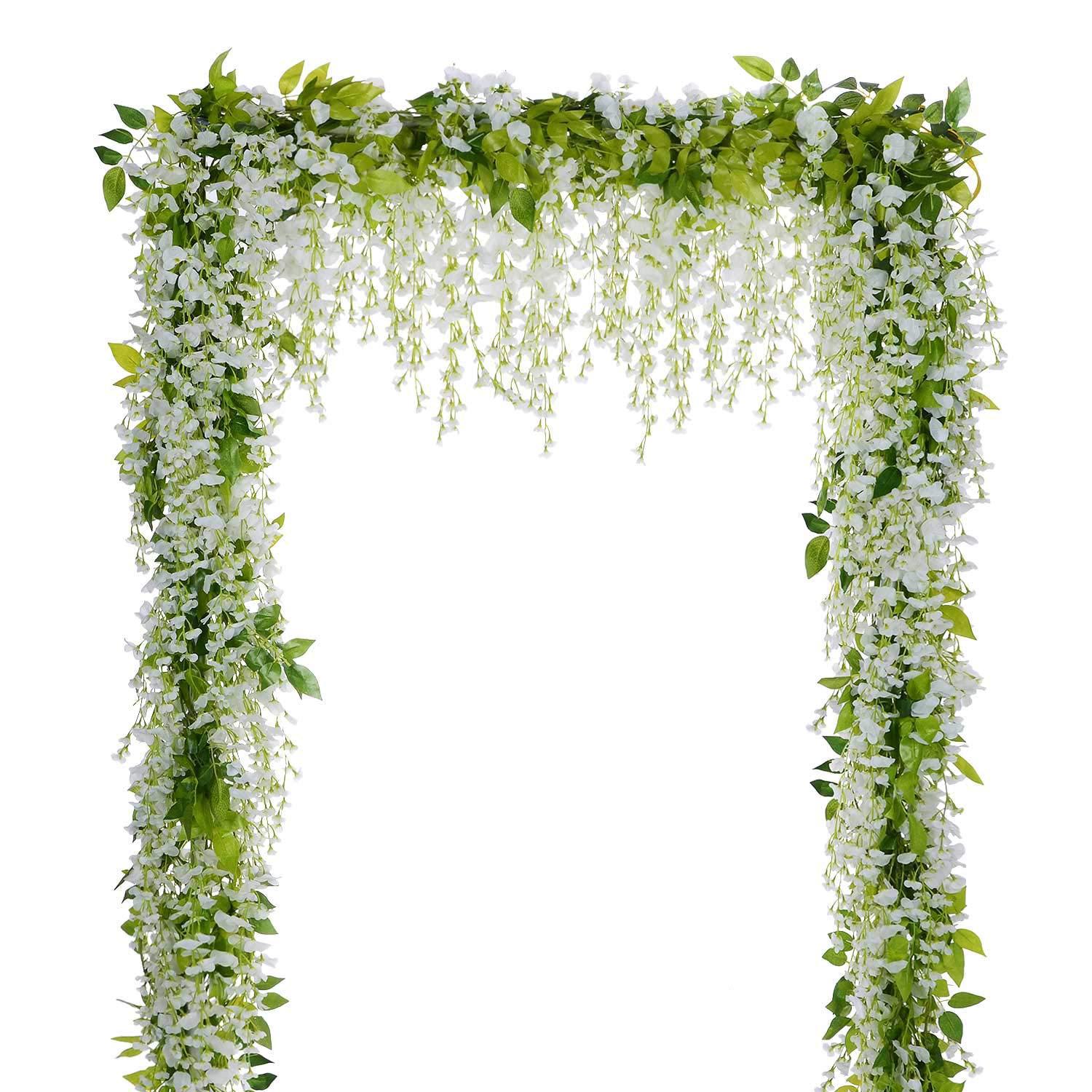 Künstliche Weiße Seiden-glyziniengirlande, Hängeblumen Für Zuhause, Hochzeiten Und Gartendekoration