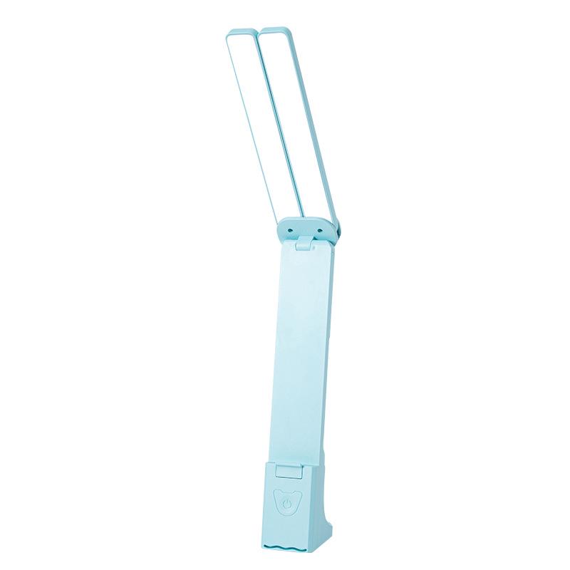 Wiederaufladbare, Tragbare Led-schreibtischlampe Für Kinder – Blau, Mit Zwei Leuchtköpfen, Für Zuhause Und Büro, Großer Lichtkegel, Kleine Leselampe