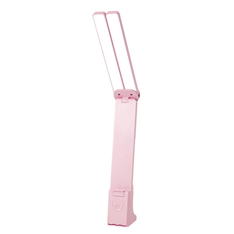 Led-schreibtischlampe Für Kinder Mit Zwei Leds – Rosa, Für Zuhause Und Büro, Kleine, Tragbare Lampe, Große Leuchtweite, Wiederaufladbar