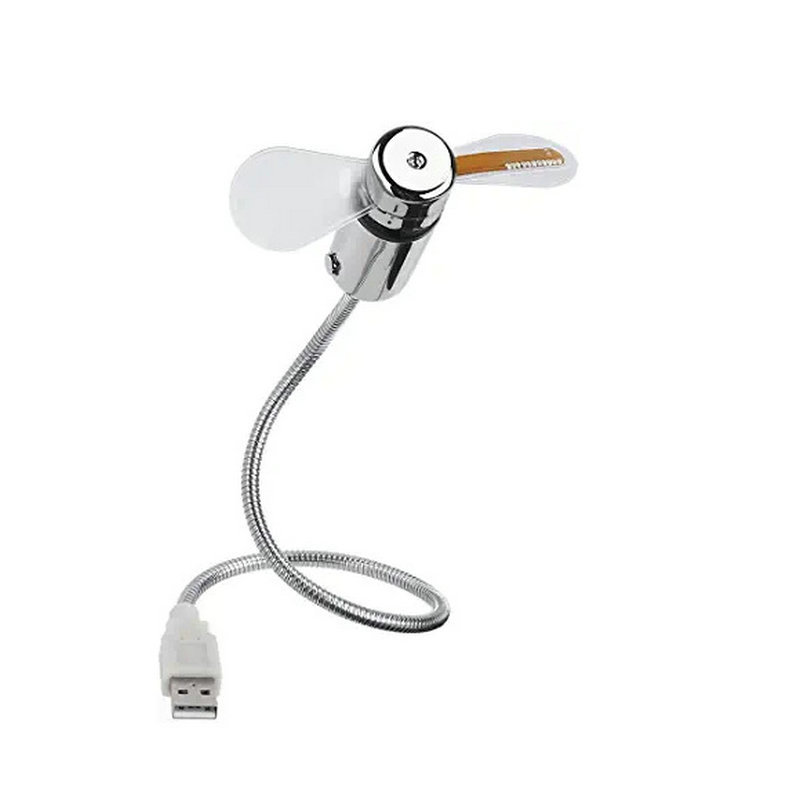 Usb-ventilator Mit Led-uhr, Flexiblem Schwanenhals, Zeitanzeige, Mini-tischventilator