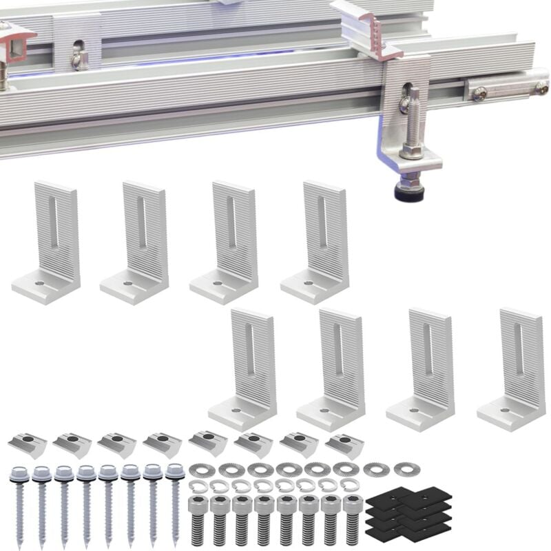 Montagehalterung Für Solarmodule Auf Farbigen Stahldachziegeln, L-förmige Halterung, 8er-pack, Photovoltaik-halterung Aus Aluminium