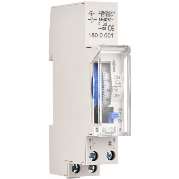 Mechanischer 24-stunden-timer Mit Einem Mindestintervall Von 15 Minuten, Zur Wandmontage, Mit Integrierter Batterie, Sul180a Ac220-240v Grau - Sul180a Ac220-240v Grau, Hanbing