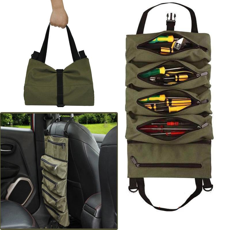 Robuste Werkzeugtasche Aus 600d Oxford-gewebe, Organizer Mit 5 Reißverschlusstaschen, Tragbarer Werkzeughalter Für Elektriker, Klempner Oder Mechaniker