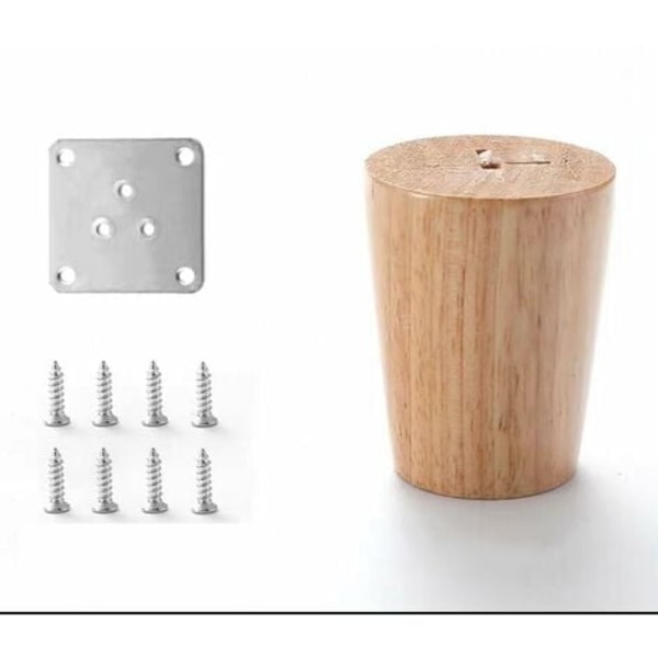 Set Mit 4 Massivholz-möbelbeinen, Geeignet Für Sessel, Nachttische, Kleiderschränke Und Schubladen (6 Cm Hoch)