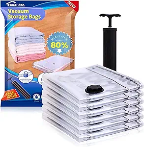 Set Mit 6 Vakuum-aufbewahrungsbeuteln Inklusive Pumpe – 80 X 120 Cm – Blau, Xxl-komprimierungshüllen