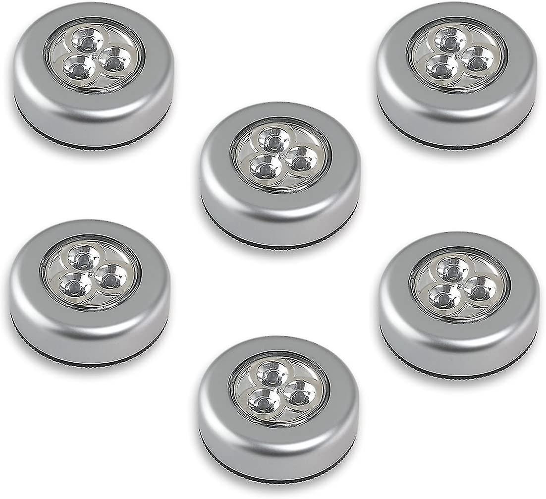 3 Batteriebetriebene Led-leuchten - Aktivierung Per Knopfdruck - Weißes Licht (6er-set)