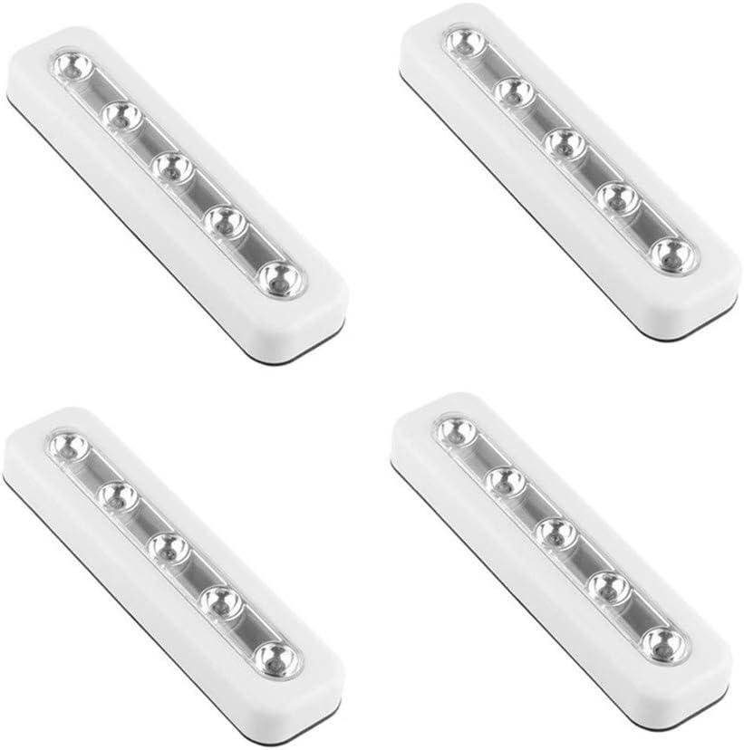 Set Mit 4 Berührungsempfindlichen Led-nachtlichtern Zum Selbstgestalten, 5 Leds, Batteriebetrieben, Druckschalter, Für Schränke, Kleiderschränke, Ankleidezimmer, Flure, Treppenhäuser, Dachböden, Garag