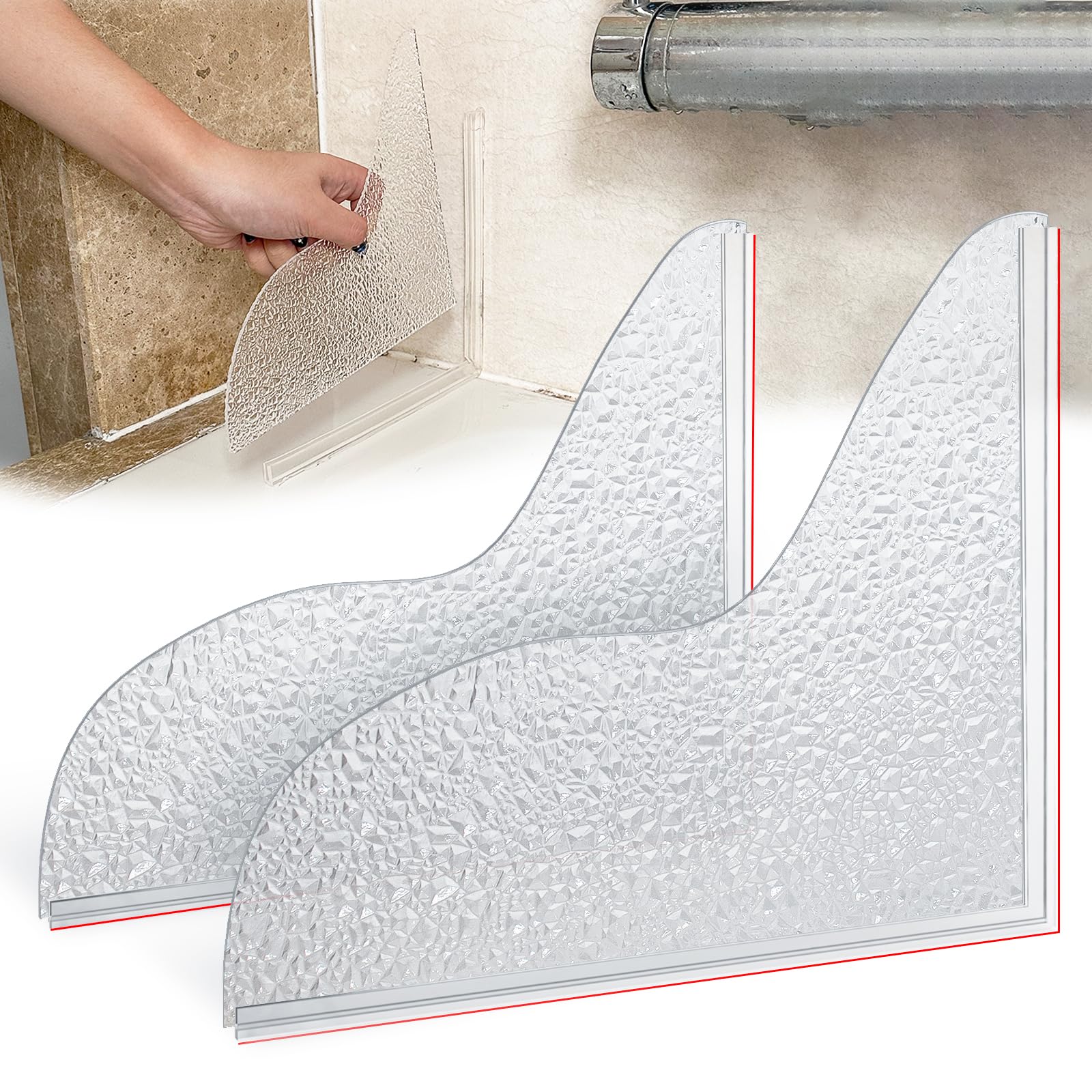 Badewannen- Und Duschrandschutz, 2er-set Selbstklebende Spritzschutzleisten, Abnehmbar Und Einfach Zu Montierender Badewannen-wasserschutz, Klassisches Design