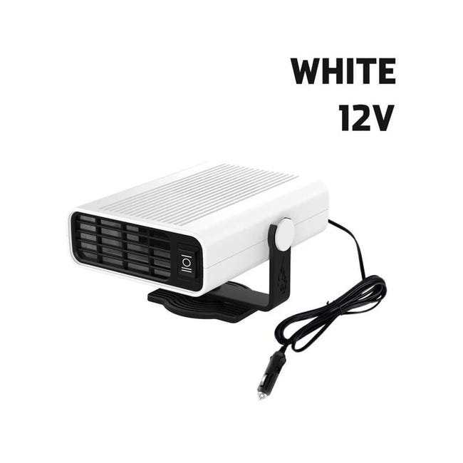 Tragbarer 12v 500w Auto-heizlüfter, 360° Drehbar, Scheibenenteisung, Luftreiniger, Weiß