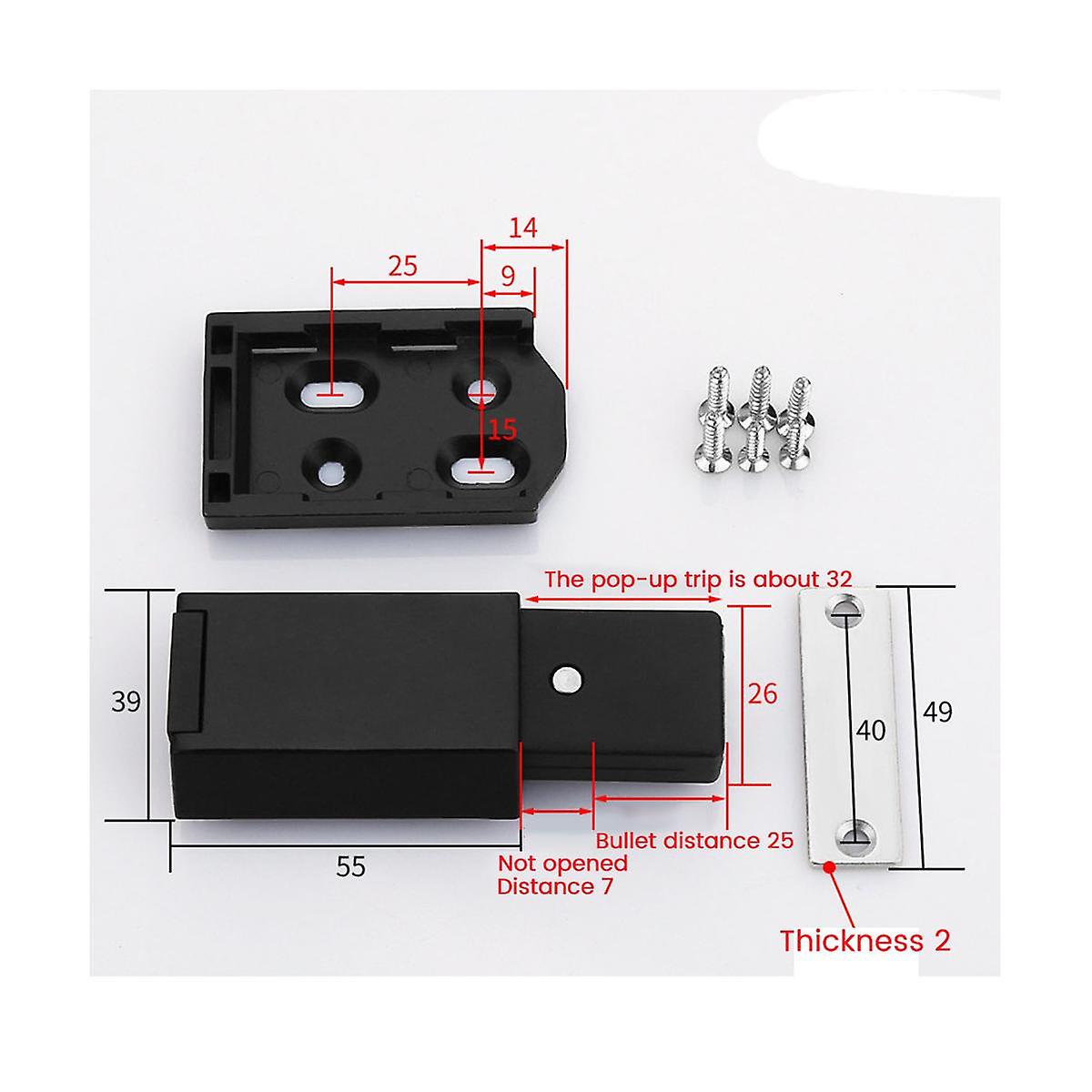 Set Mit 2 Magnetischen Push-to-open-verschlüssen Für Schranktüren, Leicht Zu Öffnen Durch Einfaches Drücken, Stabile Befestigung, Für Wohnmobiltüren