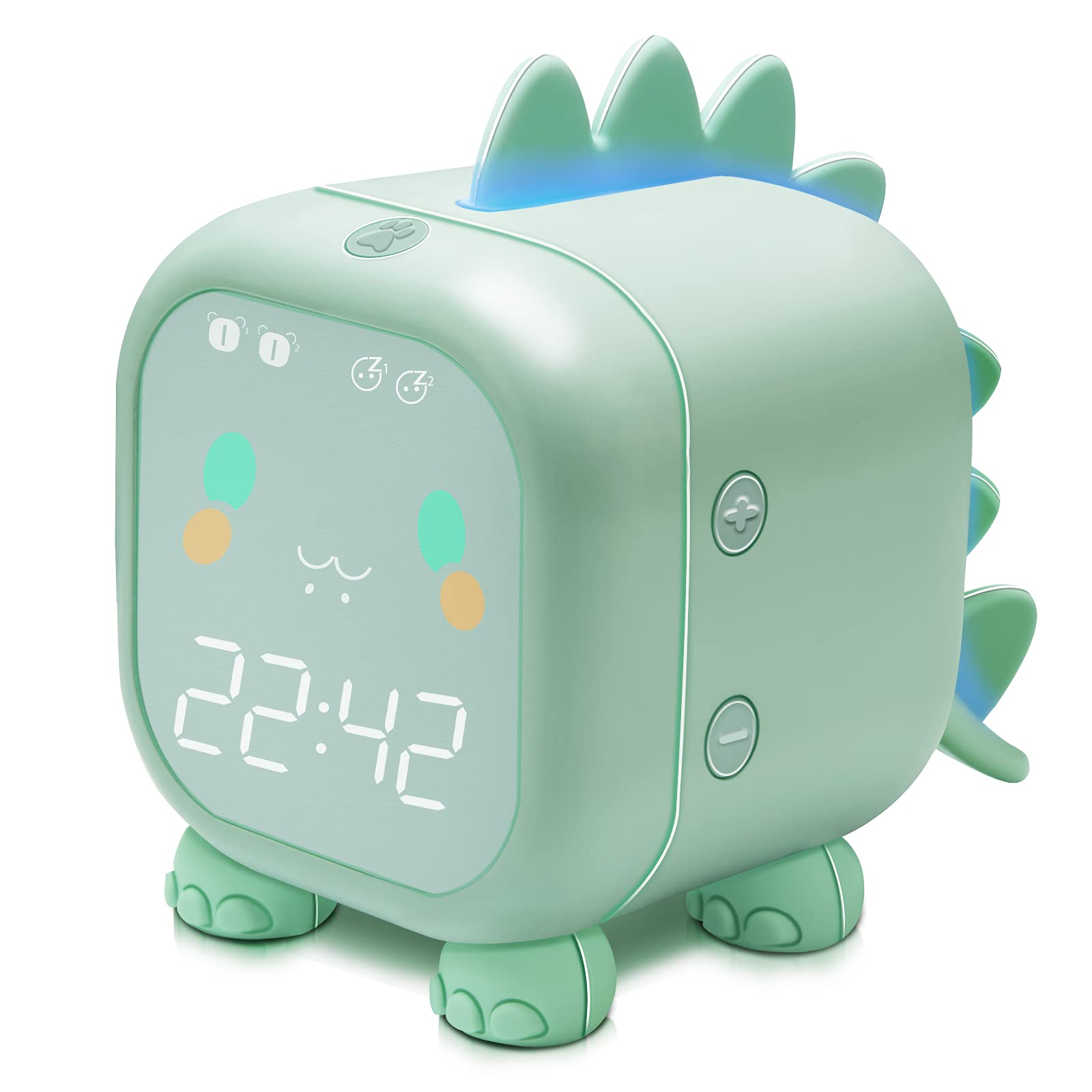 Dinosaurier-kinderwecker, Digitaluhr Für Jungen- Und Mädchenzimmer, Niedlicher Wecker Mit Nachtlicht Zum Aufwachen Und Einschlafen, Grünes Usb-geburtstagsgeschenk