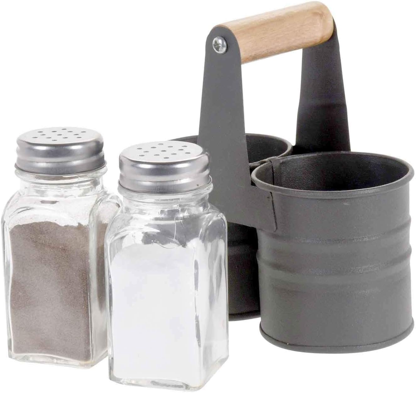 Salz- Und Pfefferstreuer-set Aus Glas, Gewürzgläser Mit Metallaufbewahrungsgestell