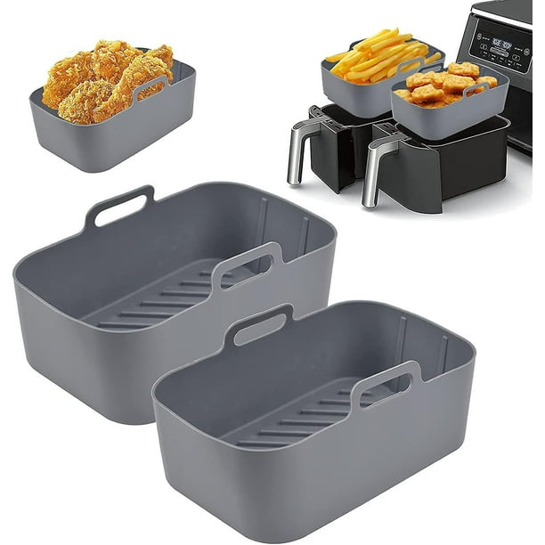 Silikonformen, Kompatibel Mit Doppel-heißluftfritteusen, 2 Einsätze Und Körbe, Kochzubehör