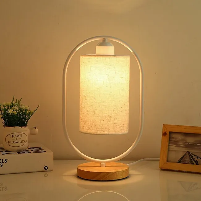 Jalleria Led-nachttischlampe, Nachtlicht Fürs Schlafzimmer Mit Trendigem Textillampenschirm, Akzentlampe Mit Raffiniertem Stil (5w Led-leuchtmittel)