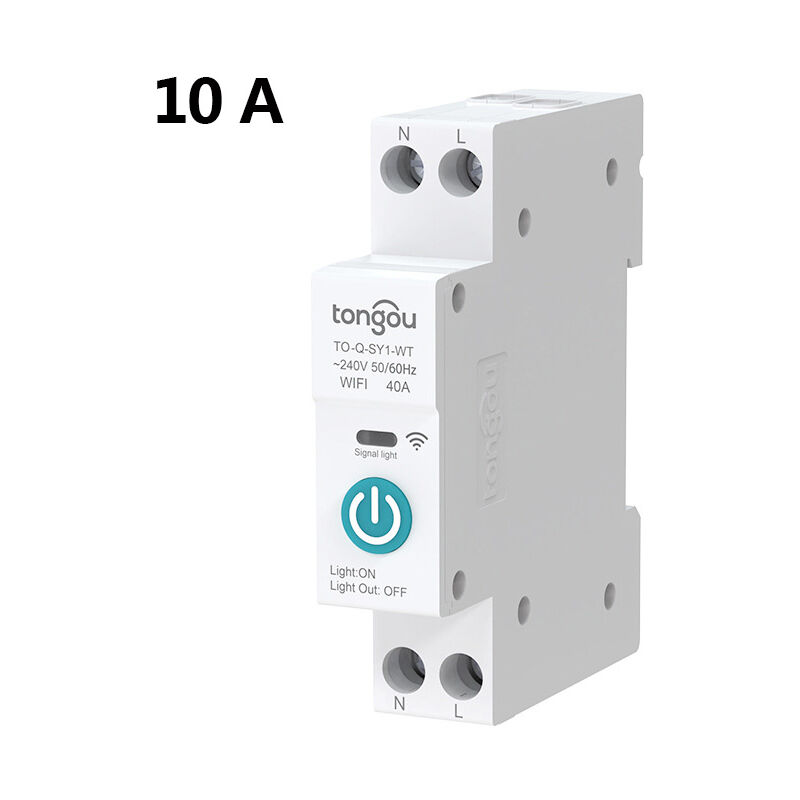 Tuya Wifi 1p 10a Wlan-fähiger Automatischer Schalter Für Den Verteilerkasten, Drahtlos Fernsteuerbarer Leitungsschutzschalter Für Die Hausautomation