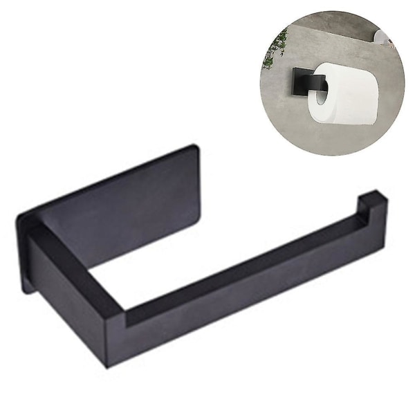 Toilettenpapierhalter Ohne Bohren, Wandmontierter Klebe-toilettenpapierspender (farbe: Schwarz)