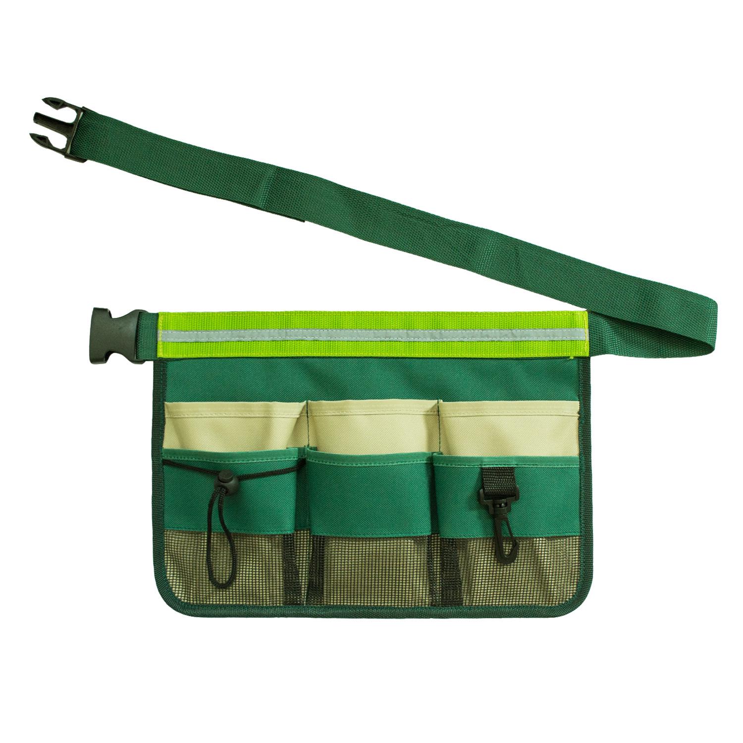 Verstellbare Gürteltasche Mit Mehreren Fächern Für Garten- Und Reinigungsgeräte, 33,8 X 1,3 X 23,9 Cm, Grün