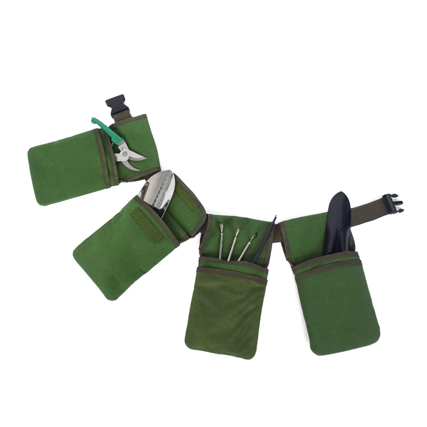 Gartengerätetasche Mit 4 Fächern, 29 X 15 Cm, Grün, Herausnehmbarer, Wasserdichter Organizer, Werkzeuggürtel