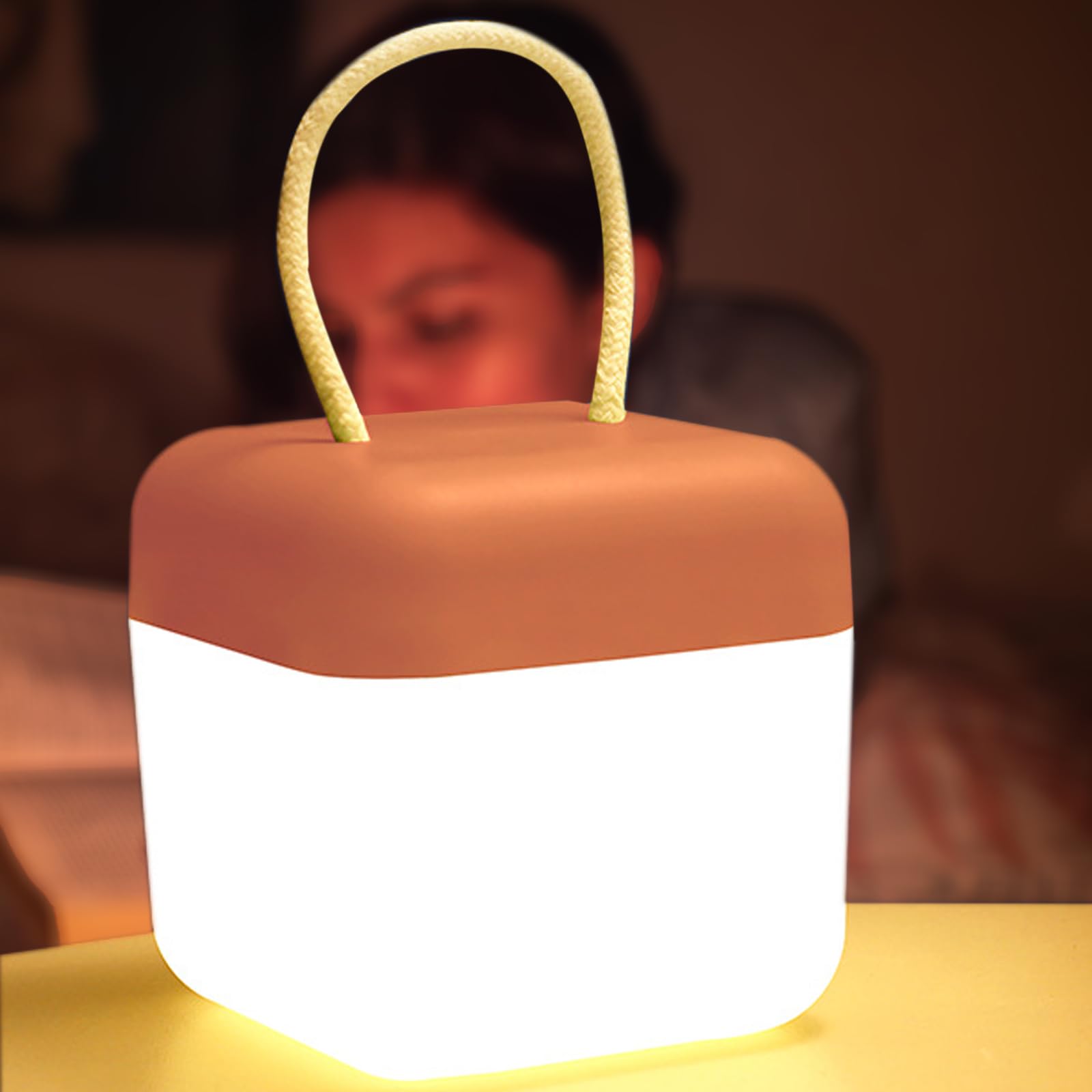 Tragbares Nachtlicht Für Babys, Wiederaufladbare Laterne Für Kinderzelte, Led-hängelampe Mit Batterie, Taschenlampe, 3 Farben, Stufenloses Dimmen, Ideal Zum Campen, Für Kinderzimmer Und Nachttische