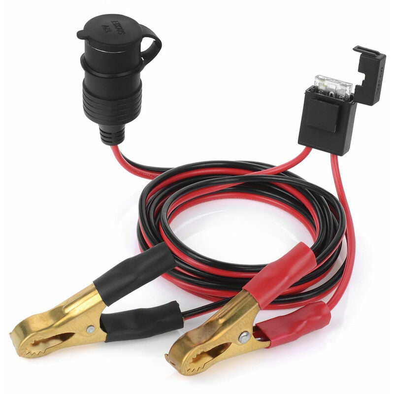 12v/24v Zigarettenanzünderbuchse (weiblich) Mit Krokodilklemmen Für Autobatterie, 60 Cm Langes Verlängerungsladekabel Mit Klemmenanschluss