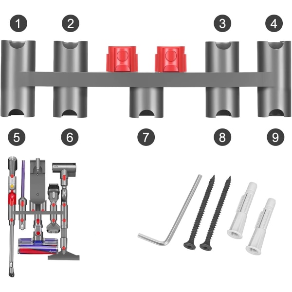 Wandhalterung Für Dyson Staubsauger V7, V8, V10, V11 Und V15, Ladestation Mit 9 Steckplätzen
