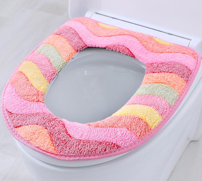 (rosa Toilettenkissen) Hochwertiger Klettverschluss, Dick Und Weich, Waschbar Und Wiederverwendbar Für Die Toilette