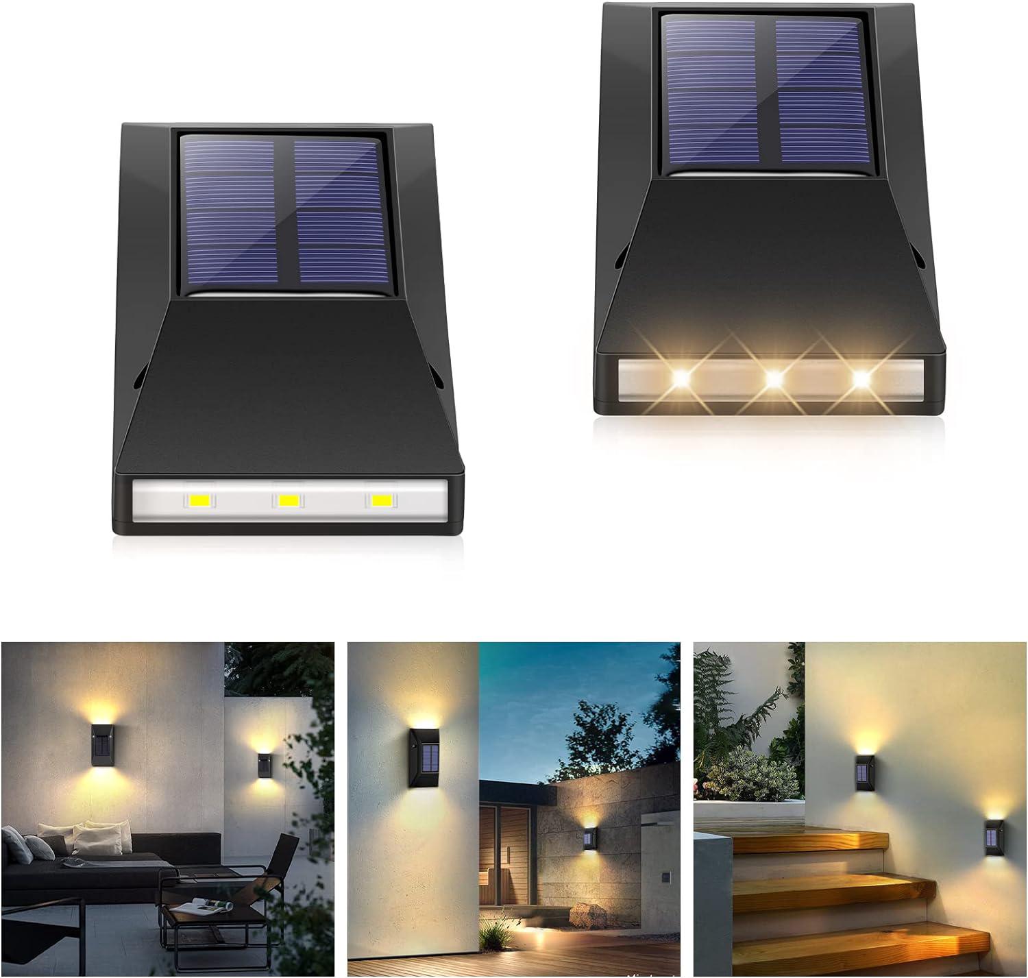Wasserdichte Led-solar-außenwandleuchten (ip65) Zur Beleuchtung Von Toren, Zäunen, Mauern Und Gärten Nach Oben Und Unten.