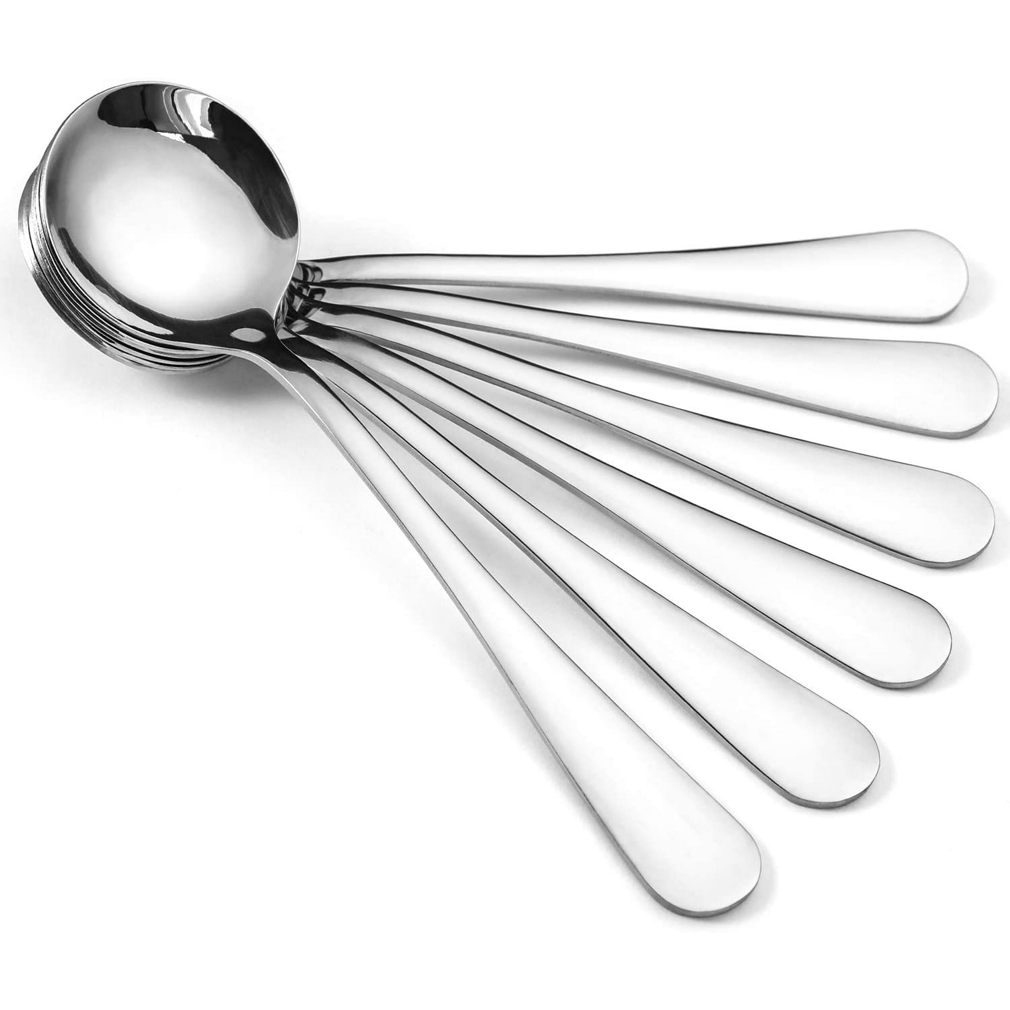 Suppenlöffel Aus Edelstahl, Runde Bouillonlöffel, 6er-set