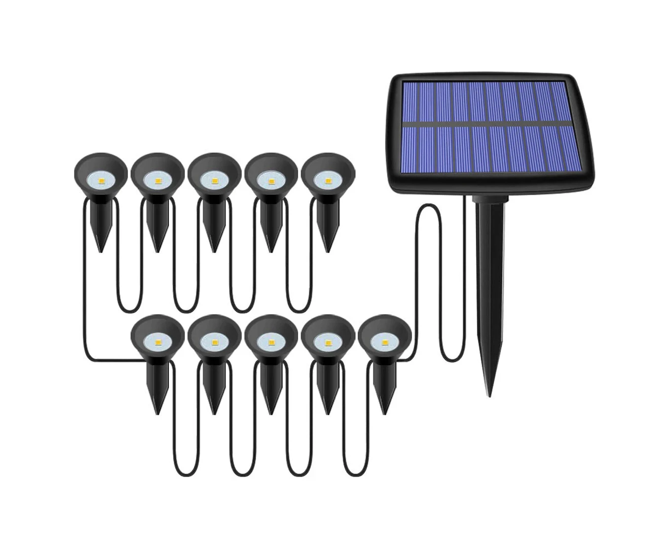 10 Solar-gartenleuchten Und Led-strahler Für Die Landschaftsbeleuchtung, 10er-pack