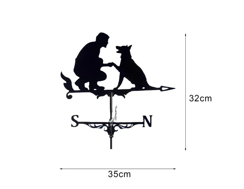 Set Mit 1 Uv-beständiger Wetterfahne Aus Metall In Tierform, Einfache Und Bequeme Installation Für Den Außenbereich - 2