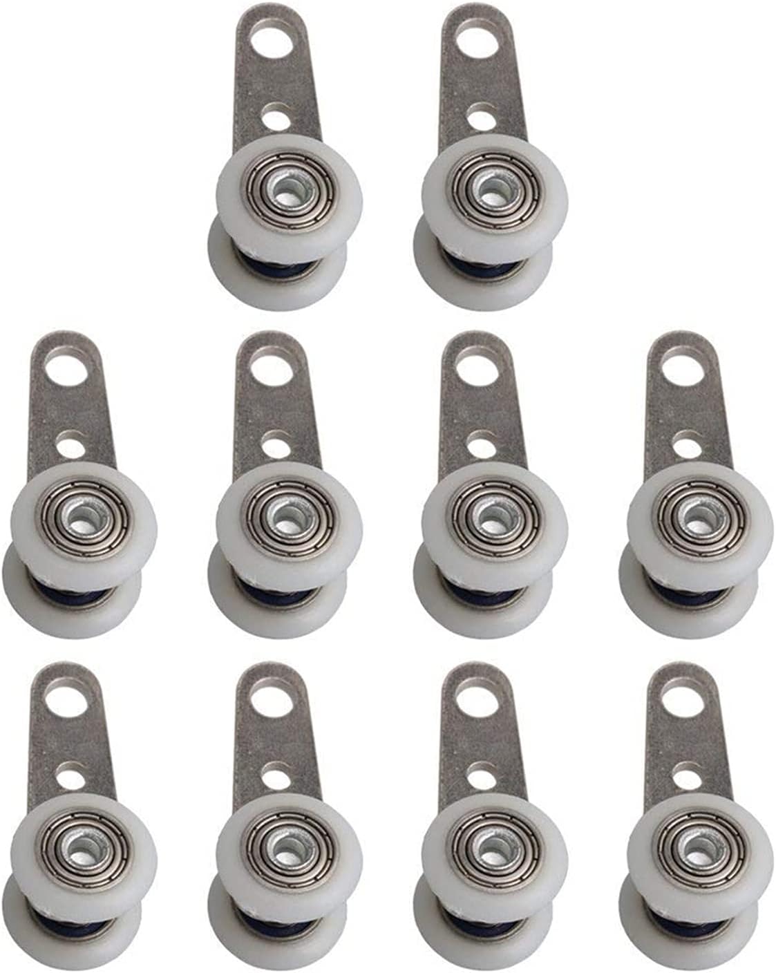 Set Mit 10 Gleitrollen Für Terrassentüren Und Schiebetüren – Metall- Und Kunststofflager – 4,5 X 1,9 Cm