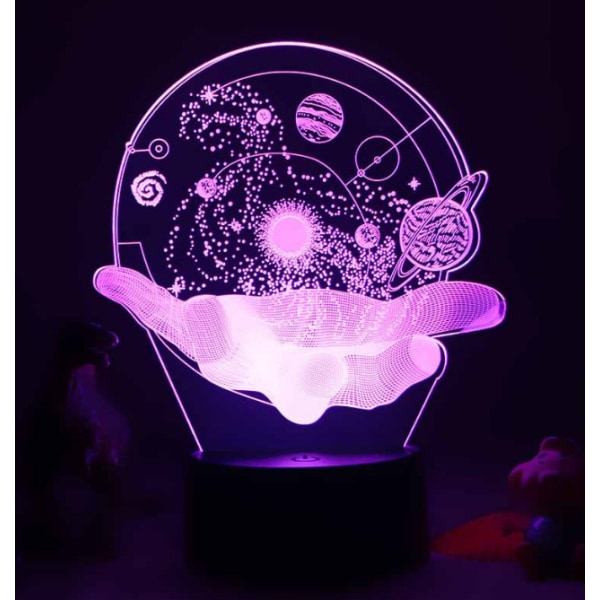 Kreative 3d-led-schreibtischlampe Aus Acryl, Farbenfrohes Nachtlicht Mit Fernbedienung (16 Farben), Großes, Handliches Design, 4081