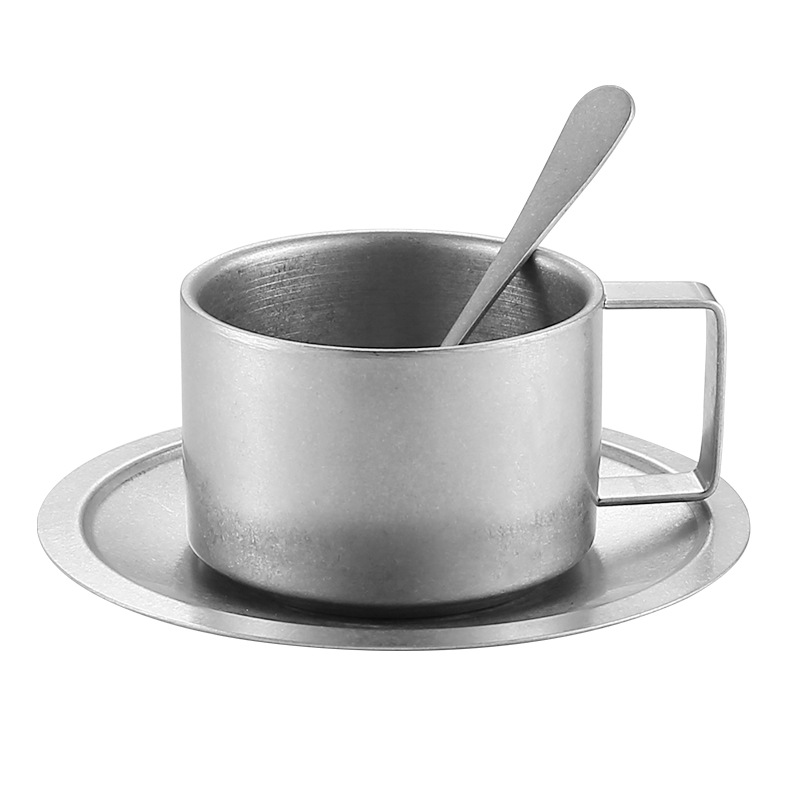 Set Mit 6 Edelstahl-kaffeebechern, 200 Ml, Doppelwandig, Für Espresso, Latte, Cappuccino, Milch Und Tee
