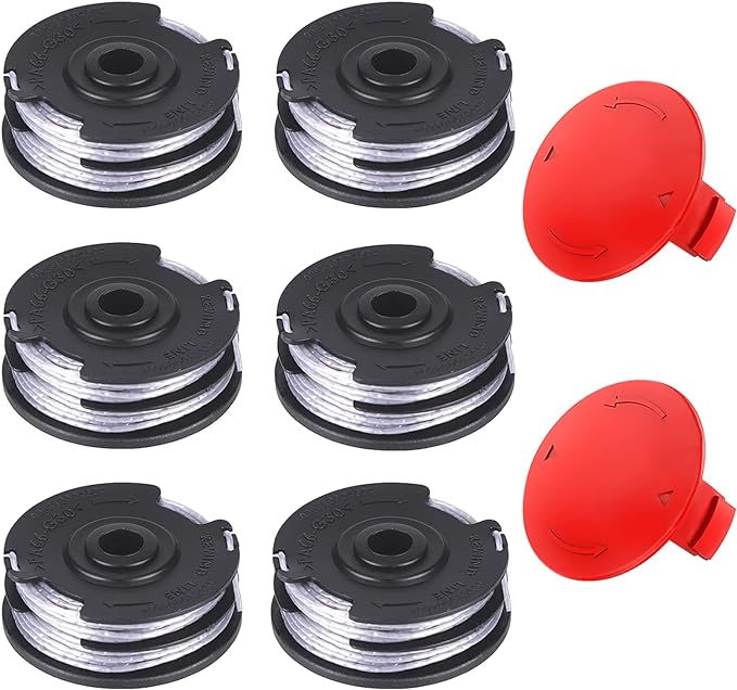 Nachfüll-schneidfaden Für Bosch Rasenmäher, Ø 1,65 Mm, 6,1 M, Kompatible Spulen Art 30-36 Ll, Advancedgrasscut36, Art 24, Art 27, Art 30, Art24+, Art27+, Art30+, Packung Mit 6 Spulen + 2 Schutzkappen