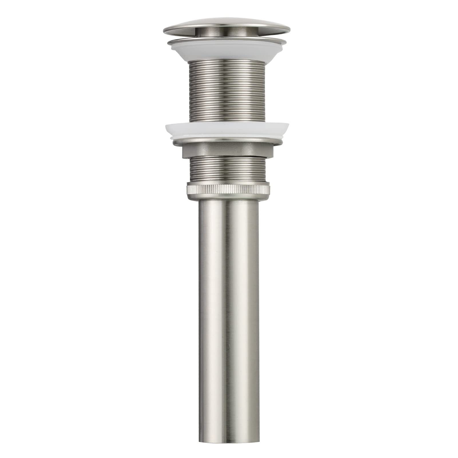 Waschbeckenstöpsel Aus Messing, Pop-up-ablaufgarnitur Für Waschbecken, Klick-klack-siphon Ohne Überlauf, Oberfläche Aus Gebürstetem Nickel